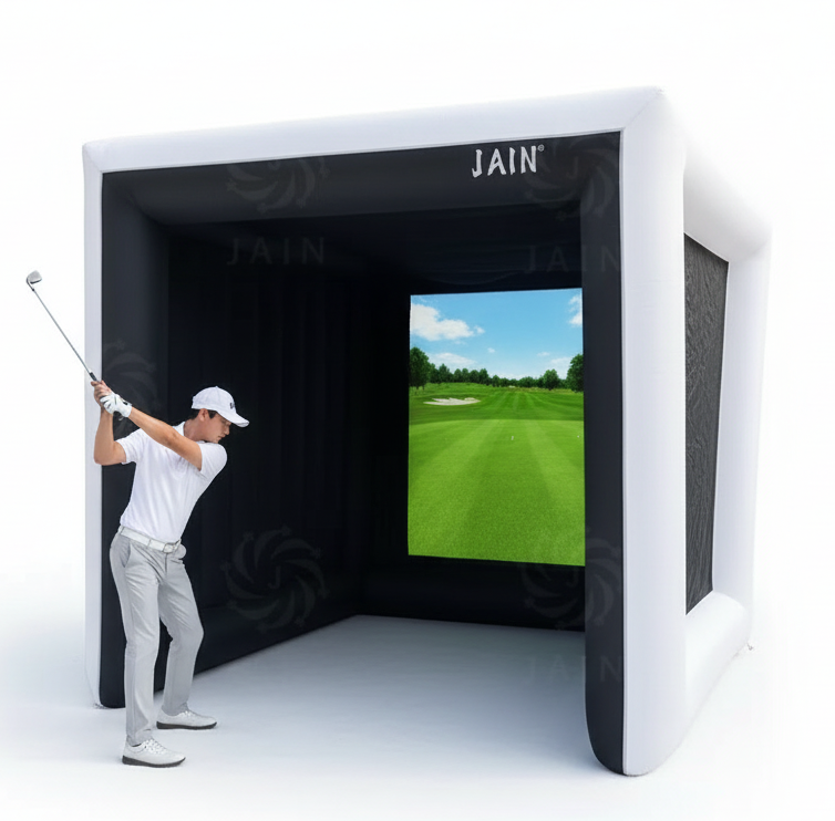 Indoor Inflatable Golf Simulator Kids Golf Practice Swing Tent Inflatable Driving Range Training Cage for Exercise&Play